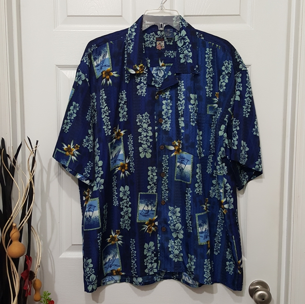 Men Ocean Surf button Down Shirt Size XL